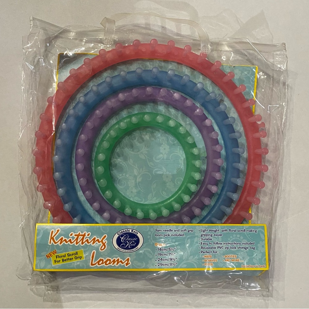 🧶Classic Knit, Knitting Looms, 4 Piece Set, Multicolor, Instructions Included